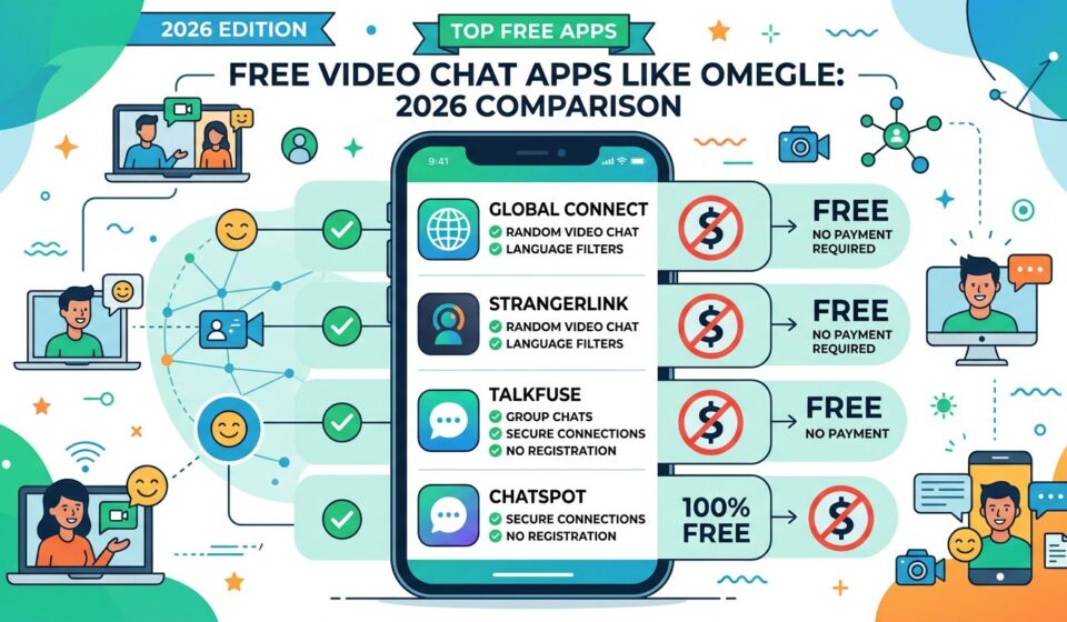 Free Video Chat App Like Omegle: No Payment Required in 2026 Free video chat apps like Omegle comparison 2026