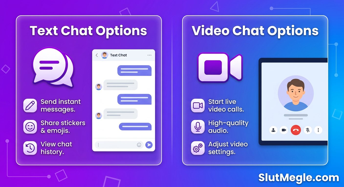 Omegle Text vs Video Chat Modes - SlutMegle.com
