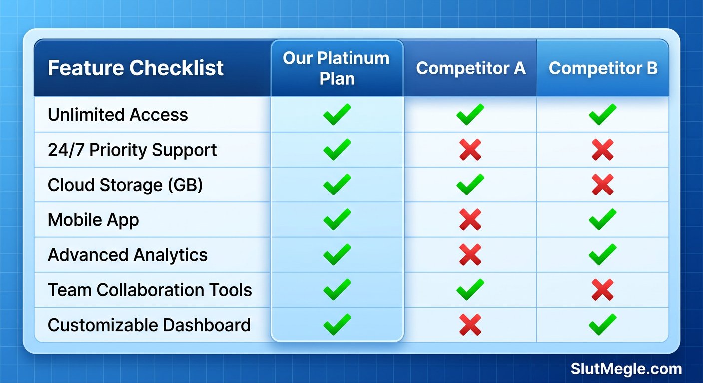Omegle Alternatives Feature Comparison Table | SlutMegle.com