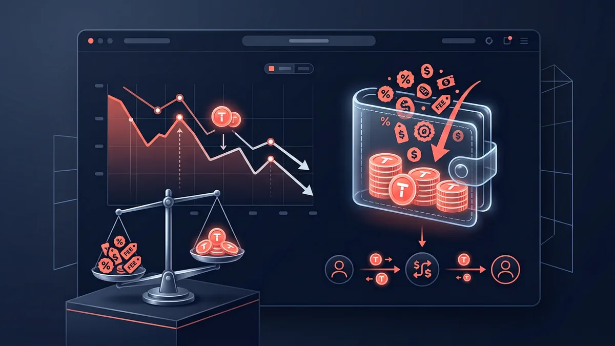 Finance-style illustration of token coins, hidden fees and payout charts on streaming platforms